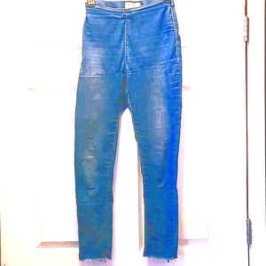 Free People buttonless stretch jeans